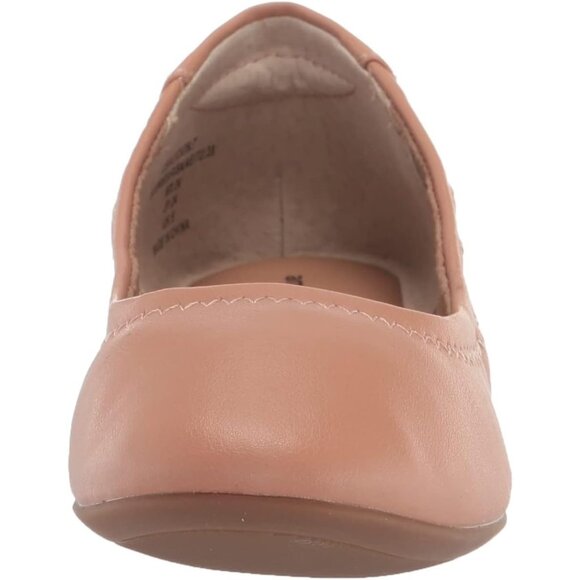 Womens Camel Closed Rounded Toe Slip On Low Wedge Heel Belice Ballet Flat Shoes - Picture 2 of 9